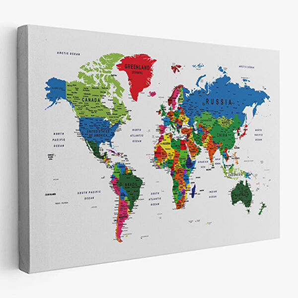 Harita Sepeti Kanvas Tablo