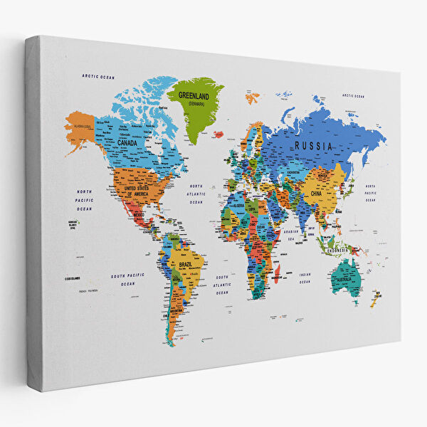 Harita Sepeti Kanvas Tablo