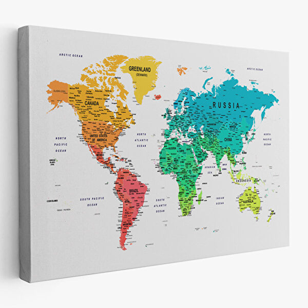 Harita Sepeti Kanvas Tablo