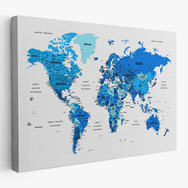 Harita Sepeti Kanvas Tablo