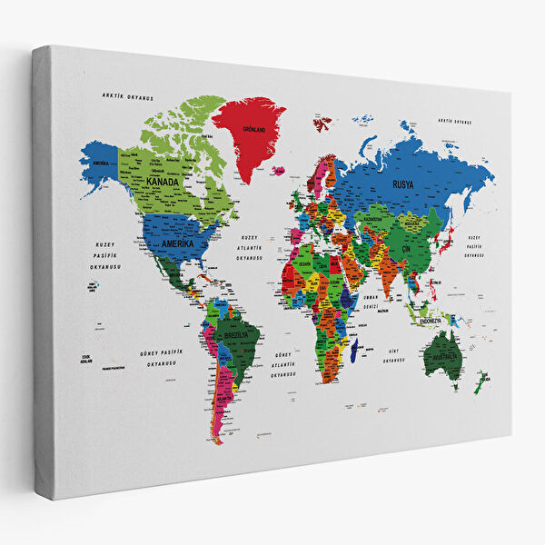 Harita Sepeti Kanvas Tablo