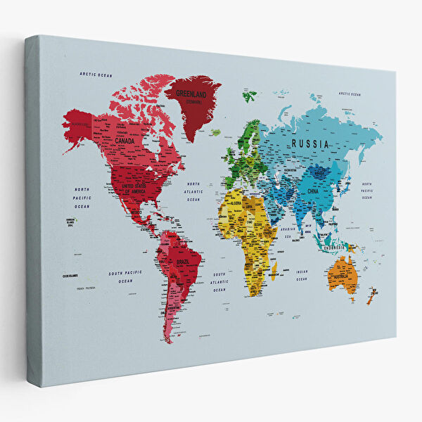 Harita Sepeti Kanvas Tablo