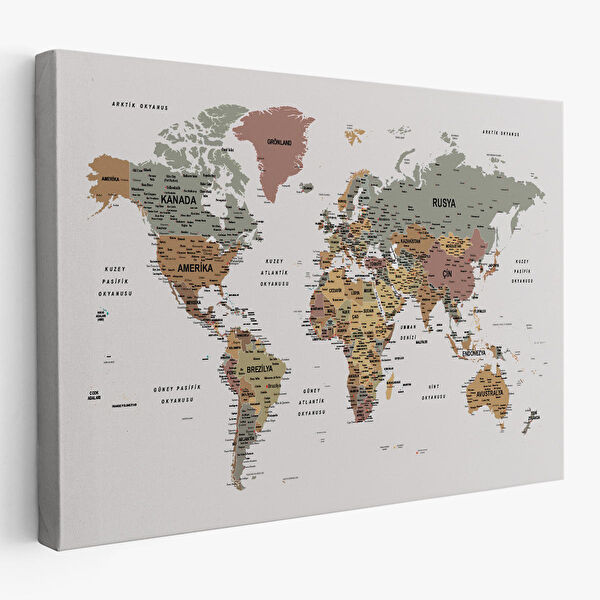 Harita Sepeti Kanvas Tablo