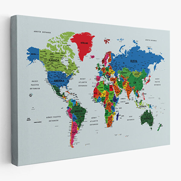 Harita Sepeti Kanvas Tablo