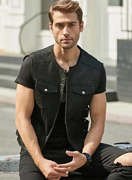 NYC DERİ Erkek Yelek