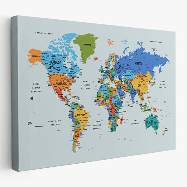 Harita Sepeti Kanvas Tablo