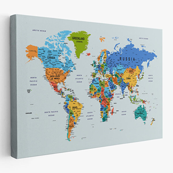 Harita Sepeti Kanvas Tablo