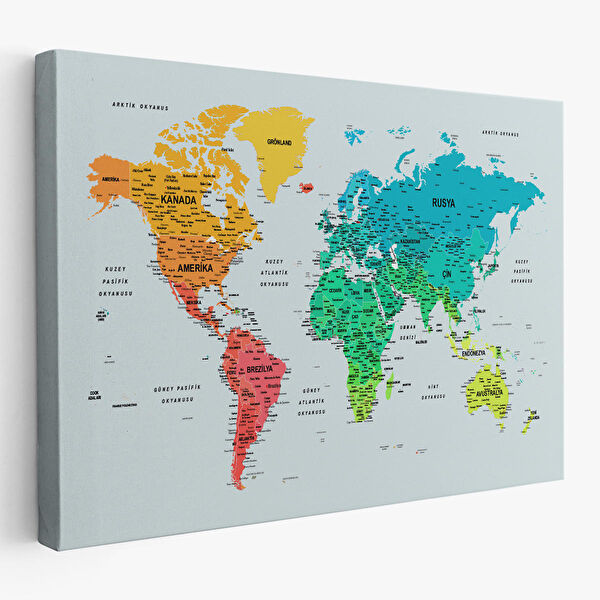 Harita Sepeti Kanvas Tablo