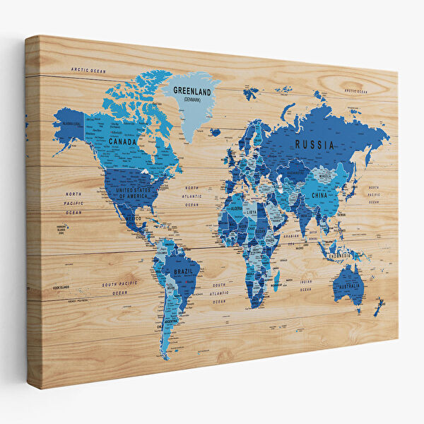 Harita Sepeti Kanvas Tablo