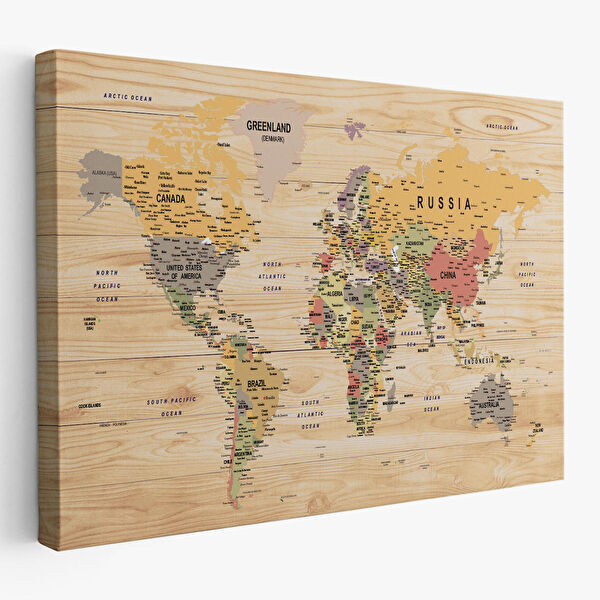 Harita Sepeti Kanvas Tablo