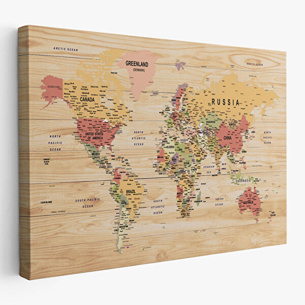 Harita Sepeti Kanvas Tablo