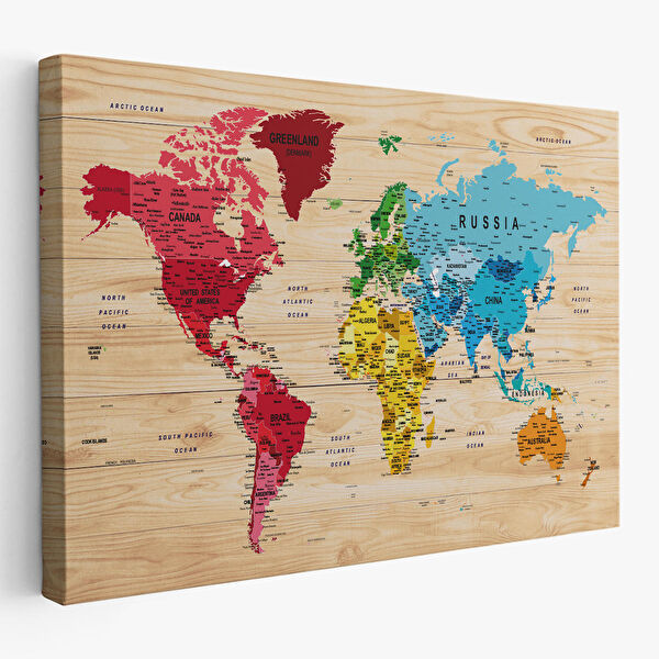 Harita Sepeti Kanvas Tablo