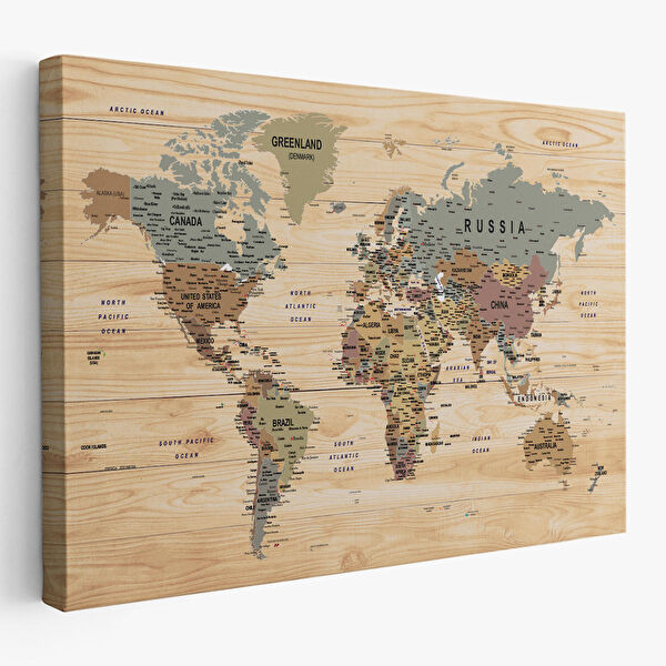 Harita Sepeti Kanvas Tablo