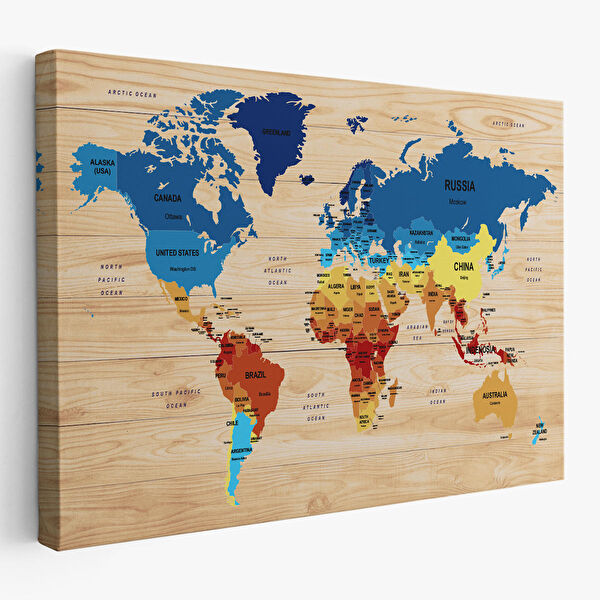 Harita Sepeti Kanvas Tablo