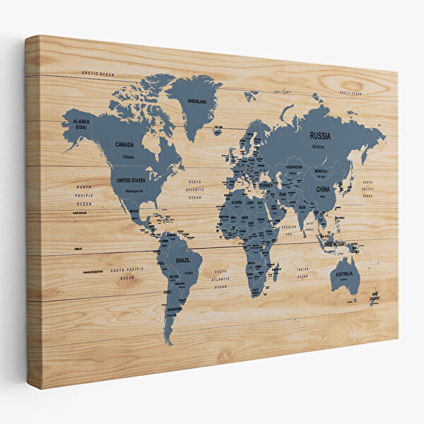 Harita Sepeti Kanvas Tablo