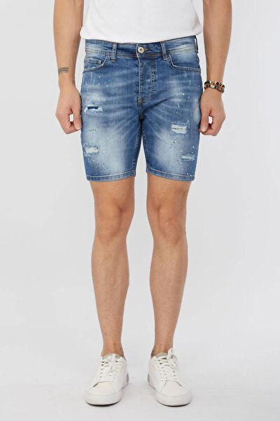 Blue White Erkek Şort, Bermuda, Kapri