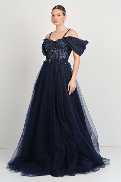 Hvit Vera Abiye Elbise