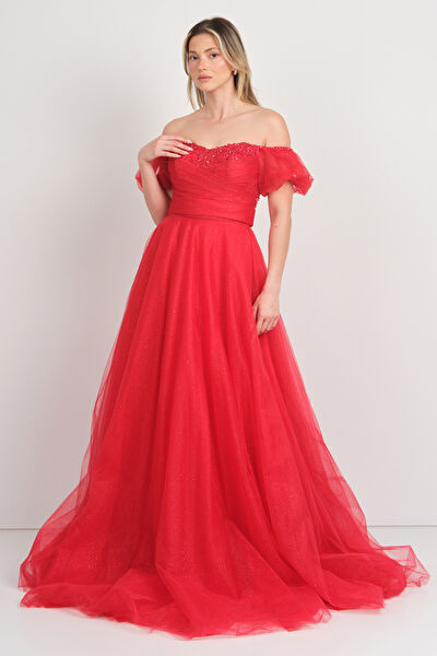 Hvit Vera Abiye Elbise