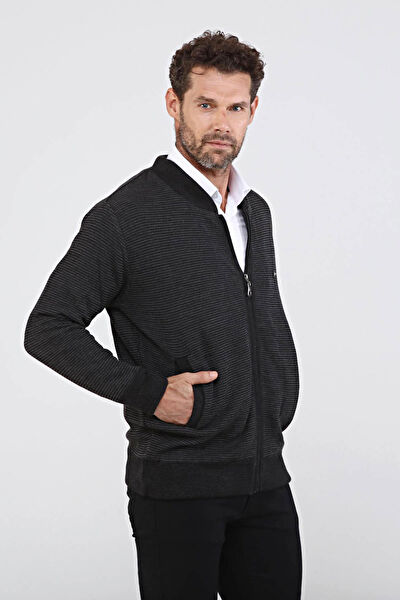 Çizgi Triko Erkek Mont, Kaban