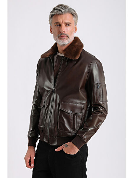 Maroquin Leather Erkek Mont, Kaban