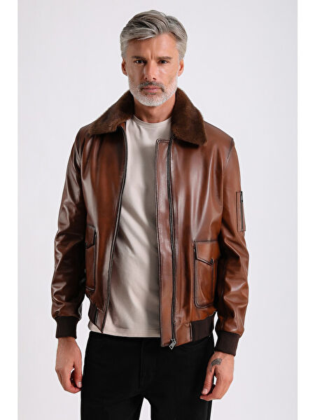 Maroquin Leather Erkek Mont, Kaban