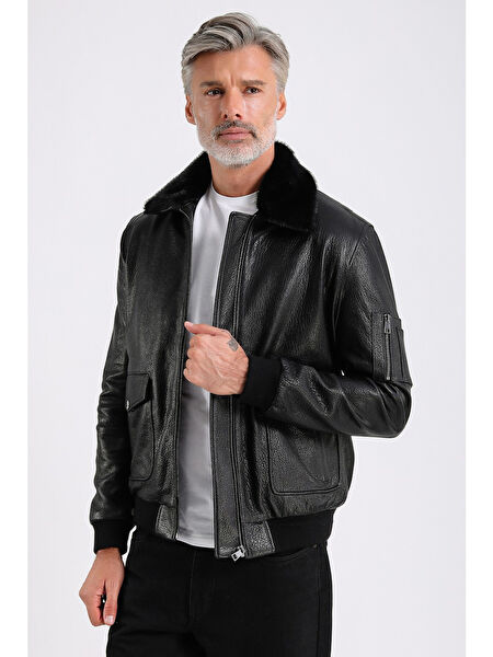 Maroquin Leather Erkek Mont, Kaban