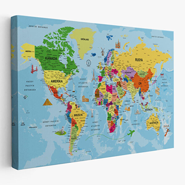 Harita Sepeti Kanvas Tablo