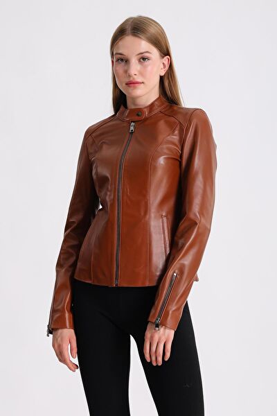 Deri Effect Kadın Ceket