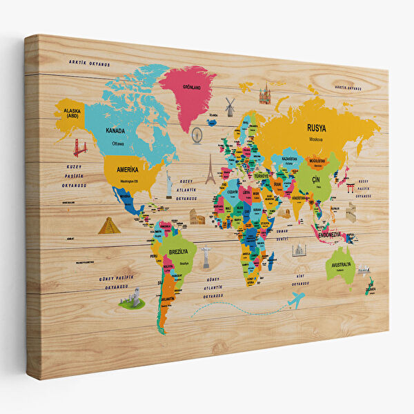 Harita Sepeti Kanvas Tablo