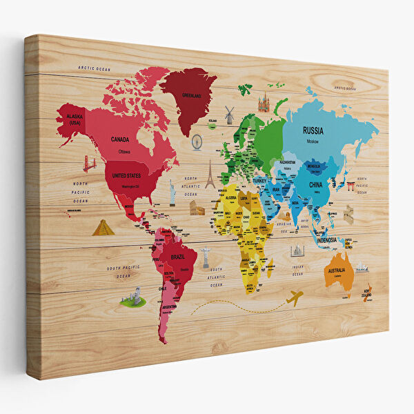 Harita Sepeti Kanvas Tablo