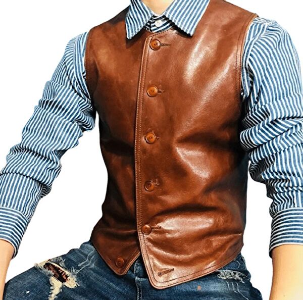 NYC DERİ Erkek Yelek