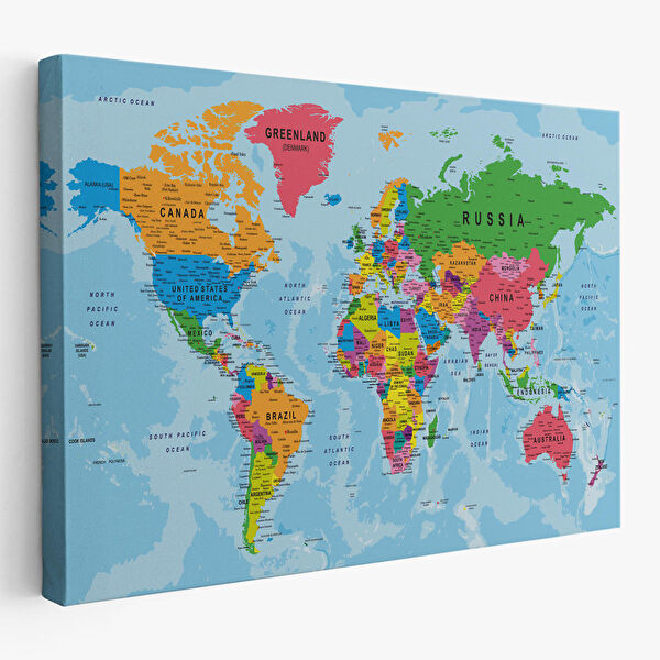 Harita Sepeti Kanvas Tablo