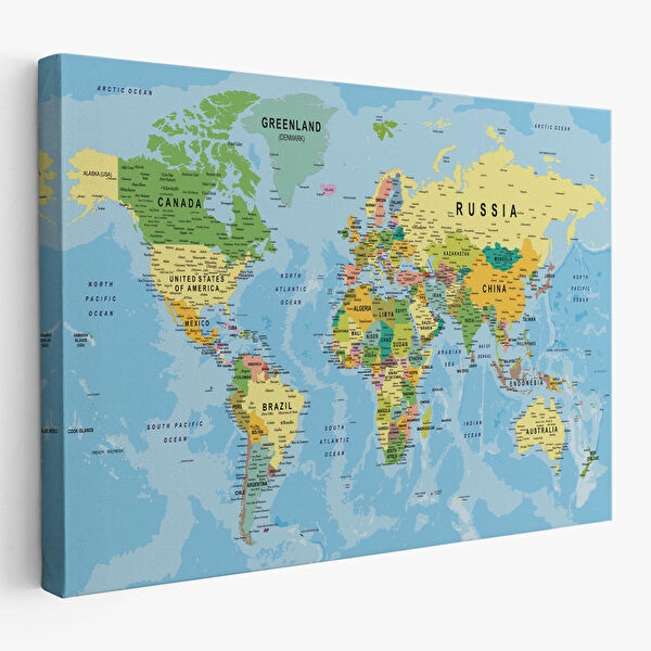 Harita Sepeti Kanvas Tablo