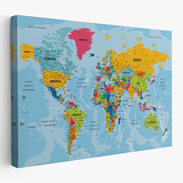 Harita Sepeti Kanvas Tablo