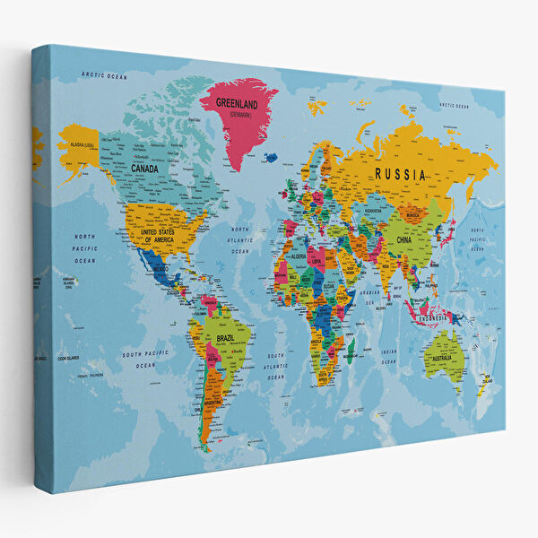 Harita Sepeti Kanvas Tablo