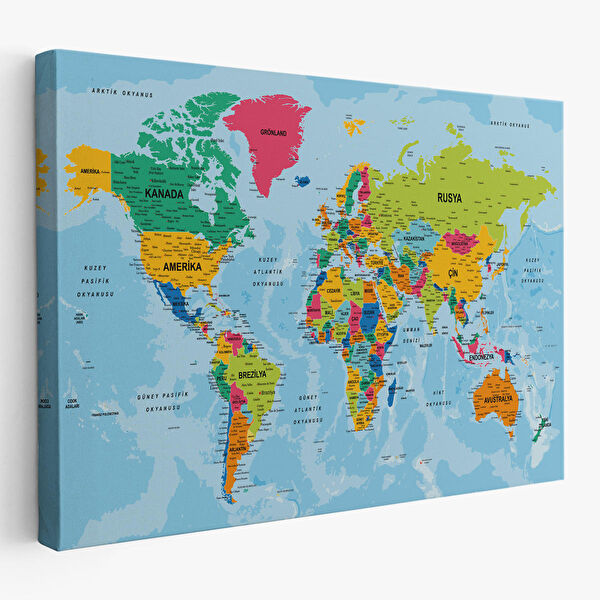 Harita Sepeti Kanvas Tablo