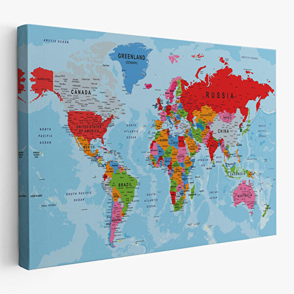 Harita Sepeti Kanvas Tablo