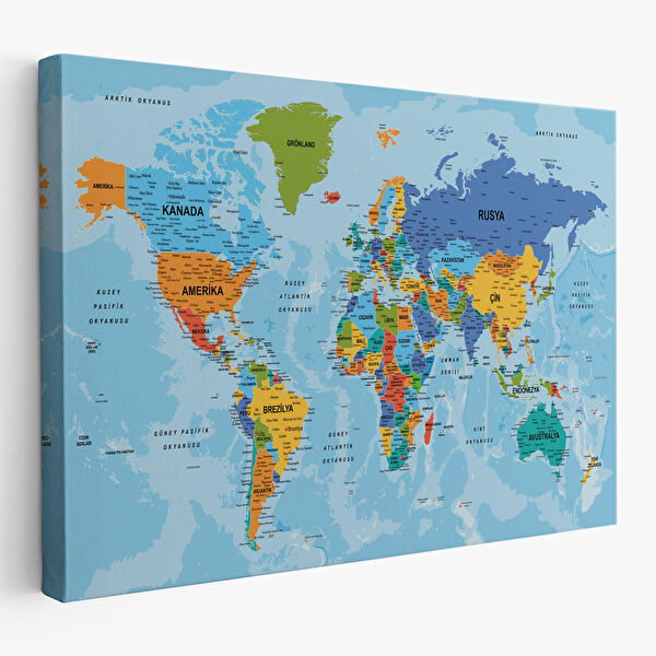 Harita Sepeti Kanvas Tablo