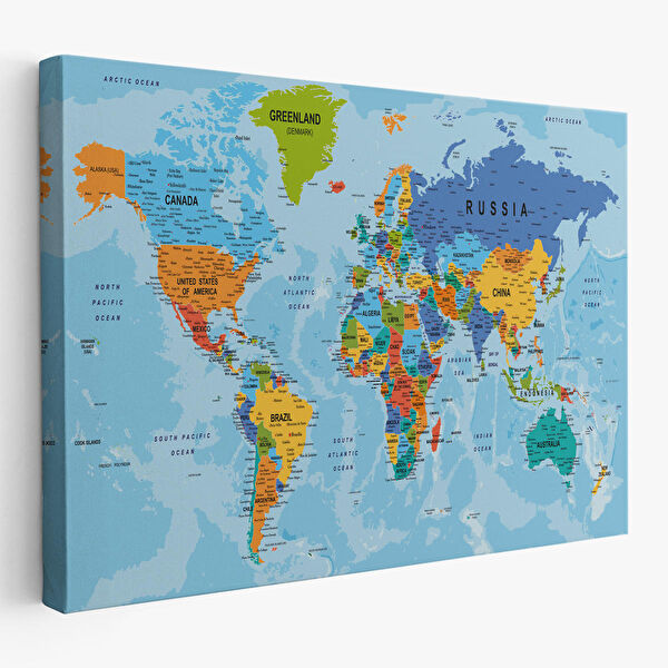 Harita Sepeti Kanvas Tablo