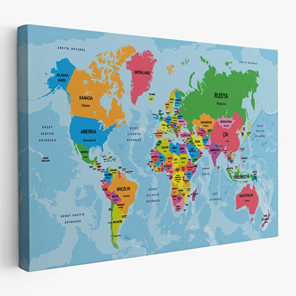 Harita Sepeti Kanvas Tablo