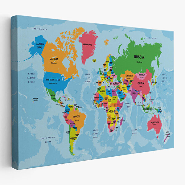 Harita Sepeti Kanvas Tablo