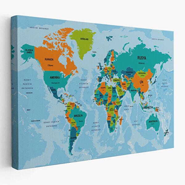 Harita Sepeti Kanvas Tablo