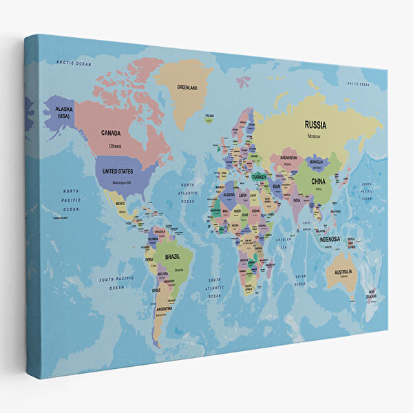 Harita Sepeti Kanvas Tablo