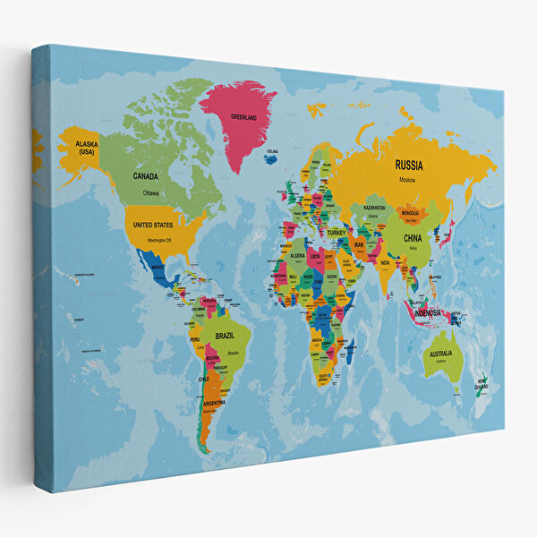 Harita Sepeti Kanvas Tablo