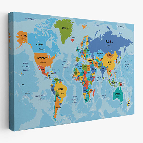 Harita Sepeti Kanvas Tablo