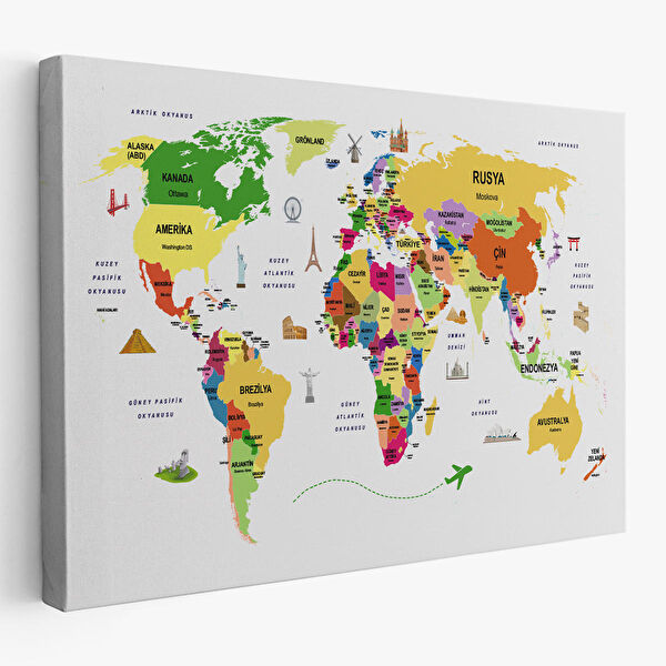 Harita Sepeti Kanvas Tablo