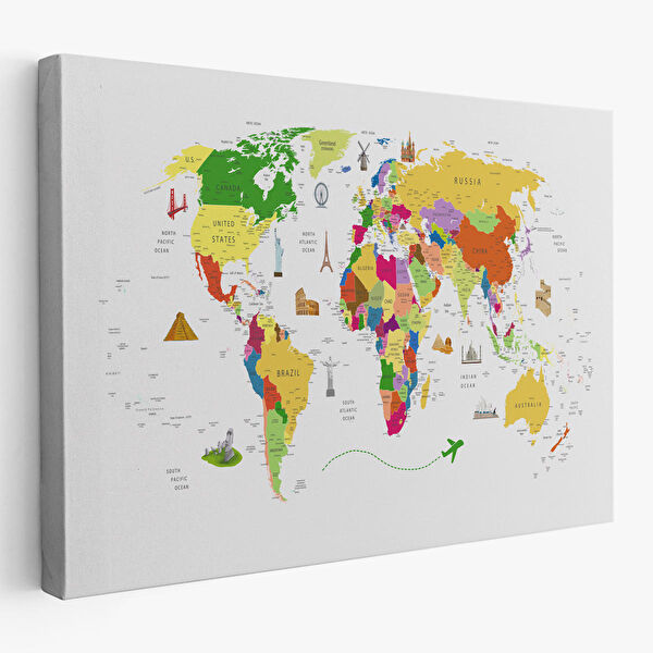 Harita Sepeti Kanvas Tablo