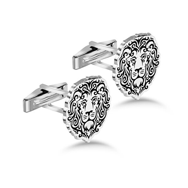 Mavili Gümüş Kol Düğmesi