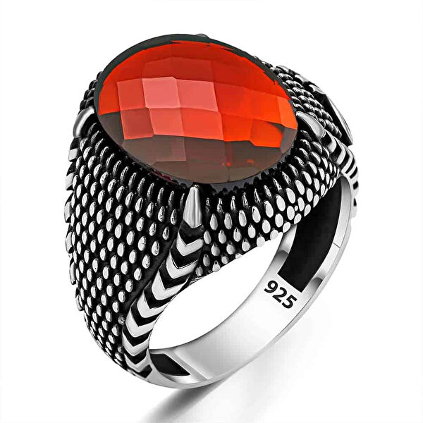 Mavili Gümüş Erkek Yüzük