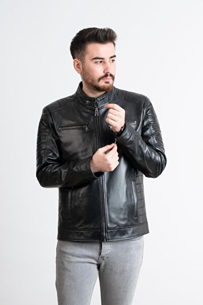 Deri Effect Erkek Ceket